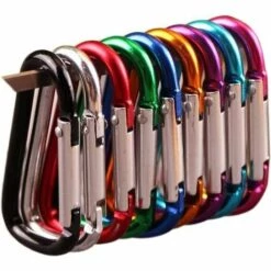 BRIDAY 18 Pièces De Porte-clés Mousqueton En Aluminium En Forme De D Multicolore Adapté Au Voyage De Camping En Plein Air/tente/camping/famille/RV/pêche/randonnée Et Porte-clés -Equipement antichute Soldes 55166277 5