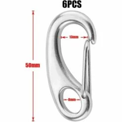 BRIDAY 6 Pièces Mousqueton Escalade,Mousqueton A Ressort En Acier Inoxydable Charge Maximale 100 KG,Ressort Porte Mousqueton 50 Mm Pour Camping,Randonnée,Extérieur -Equipement antichute Soldes 55166321 2