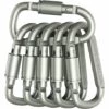 BRIDAY Lot De 6 Mousquetons De Verrouillage En Aluminium Avec Anneau En D Pour Porte-clés En Plein Air, Camping, Voyage, Pêche, Sac à Dos -Equipement antichute Soldes 55166324 1