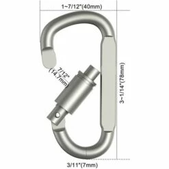 BRIDAY Lot De 6 Mousquetons De Verrouillage En Aluminium Avec Anneau En D Pour Porte-clés En Plein Air, Camping, Voyage, Pêche, Sac à Dos -Equipement antichute Soldes 55166324 2