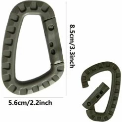 BRIDAY Mousquetons Tactiques En Forme Boucles De Mousqueton En Forme De D En Plastique Mousquetons Verrouillables Escalade Clip Pour Les Randonnées Et Autres Activités De Plein Air 12 Pièces (Verte Armée) -Equipement antichute Soldes 55166526 3