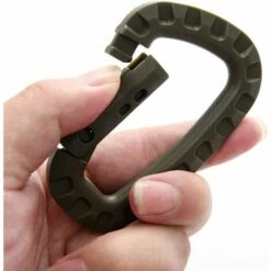 BRIDAY Mousquetons Tactiques En Forme Boucles De Mousqueton En Forme De D En Plastique Mousquetons Verrouillables Escalade Clip Pour Les Randonnées Et Autres Activités De Plein Air 12 Pièces (Verte Armée) -Equipement antichute Soldes 55166526 4