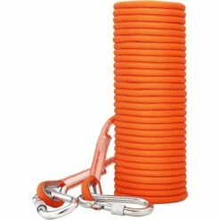 MONLY Corde Escalade Cordettes Baudrier Paracorde Multifonctionnel En Polypropylène 8 Mm Avec Boucles Mousquetons Orange Pour Laisse Amarrage Escalade,Randonnée,Alpinisme,Parachute,Sauvetage