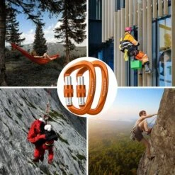 Mousqueton Escalade 25kN Mousqueton à Verrouillage Mousqueton En Forme De D，Irisfr -Equipement antichute Soldes 55310777 4