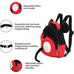 PERLE RARE Harnais Anti-perte Pour Bébé Sac à Dos En Coton Purifié Sac Harnais De Sécurité Avec Laisse Enfants (Rouge) -Equipement antichute Soldes 55607613 3