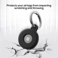 PERLE RARE 2 Pièces étui Airtag épaissi Housse De Protection En Silicone Pour Apple Airtags Support Airtag Lavable, Coque Airtag, Porte-clés Airtag（Black White） -Equipement antichute Soldes 55608041 4