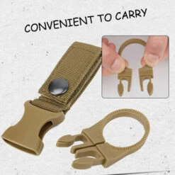 LIFCAUSAL 4 Pièces Suspendus Bouteille D'eau Boucle Mousqueton Portable Bouteille D'eau Minérale Porte-anneau Porte-clés Ceinture Sangle Adapté Pour Le Camping En Plein Air Randonnée -Equipement antichute Soldes 55635122 4