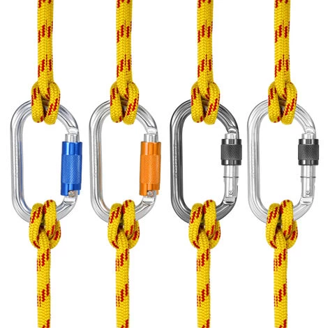 SUPERSELLER Mousqueton 25KN Srew Verrouillage Porte Mousqueton Heavy Duty D Forme Boucle Pack D-ring Mousqueton Escalade Rappel Canyoning Hamac Clip De Verrouillage - SGM7108B - Gris 5 SUPERSELLER Mousqueton 25KN Srew Verrouillage Porte Mousqueton Heavy Duty D Forme Boucle Pack D-ring Mousqueton Escalade Rappel Canyoning Hamac Clip De Verrouillage - SGM7108B - Gris – Image 3