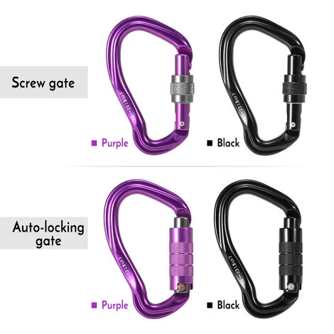 SUPERSELLER Mousqueton Mousqueton De Porte à Verrouillage Automatique 23KN Paquet De Boucle En Forme De D Robuste Mousqueton à Anneau En D Escalade Rappel Hamac Pince De Verrouillage - Verrouillage Automatique - Violet 6 SUPERSELLER Mousqueton Mousqueton De Porte à Verrouillage Automatique 23KN Paquet De Boucle En Forme De D Robuste Mousqueton à Anneau En D Escalade Rappel Hamac Pince De Verrouillage - Verrouillage Automatique - Violet – Image 4