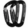 Mousqueton Lixada 2pcs 12KN Mousqueton Clips D-Ring Verrouillage Clé Sécurité Pour Camping Escalade Randonnée - Le Noir 2 Mousqueton Lixada 2pcs 12KN Mousqueton Clips D-Ring Verrouillage Clé Sécurité Pour Camping Escalade Randonnée - Le Noir -Equipement antichute Soldes 55646304 1
