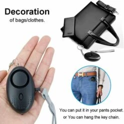 PERLE RARE Lot De 2 Alarme Personnelle Porte-clés 140 DB Police Approuvé Mini Loud Auto Defense Keychain Avec Torche Alarme De Sécurité Pour Femme Enfants Personnes Agées Aventurier -Equipement antichute Soldes 55869395 3