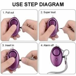 PERLE RARE Lot De 2 Alarme Personnelle Porte-clés 140 DB Police Approuvé Mini Loud Auto Defense Keychain Avec Torche Alarme De Sécurité Pour Femme Enfants Personnes Agées Aventurier -Equipement antichute Soldes 55869395 4