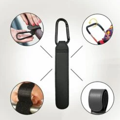 PERLE RARE Crochets Poussette[2 Pièces], Clips Mousquetons Pour Accrochez Vos Achats,Mousqueton Pour Poussette Mousqueton Universel,Fauteuil Roulant,Sacs Et Cabas Sur Un Landau(Noir) -Equipement antichute Soldes 55869543 3