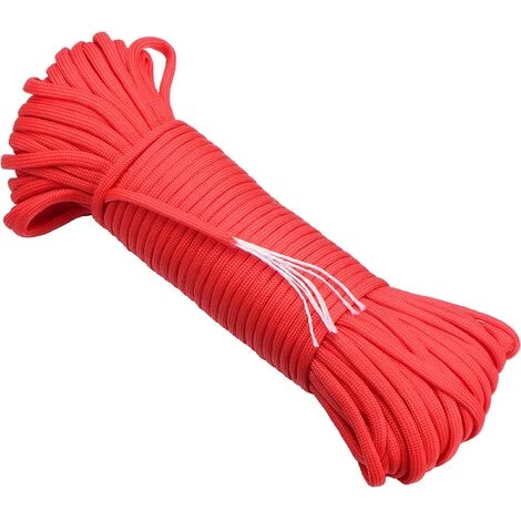 Kartokner Corde 3*10 Mètres Ruban De Tissu Lacet De Nylon Bracelet De Survie à Fabriquer Et Pour Activités De Camping En Extérieur 4 Mm (rouge) 4 Kartokner Corde 3*10 Mètres Ruban De Tissu Lacet De Nylon Bracelet De Survie à Fabriquer Et Pour Activités De Camping En Extérieur 4 Mm (rouge) – Image 2