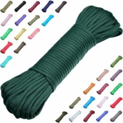 Kartokner Corde 3*10 Mètres Ruban De Tissu Lacet De Nylon Bracelet De Survie à Fabriquer Et Pour Activités De Camping En Extérieur 4 Mm (le Noir) -Equipement antichute Soldes 55899840 4