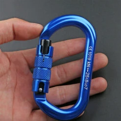 SUPERSELLER Mousqueton D'escalade Professionnel 25KN Mousqueton De Porte De Verrouillage à Vis Boucle D'escalade Robuste En Forme De O Clip De Verrouillage De Hamac Léger Pour L'escalade Rappel Canyoning Hamac Équipement D'escalade - Autobloquant - Noir -Equipement antichute Soldes 56091010 4