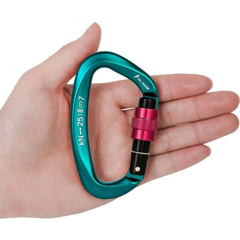 SUPERSELLER Mousqueton D'escalade Professionnel 25KN Mousqueton De Porte De Verrouillage à Vis Boucle D'escalade En Forme De D Robuste Mousqueton à Anneau En D Clip De Verrouillage De Hamac Léger Pour L'escalade Rappel Canyoning Hamac Matériel D'escalade Équipement D 5 SUPERSELLER Mousqueton D'escalade Professionnel 25KN Mousqueton De Porte De Verrouillage à Vis Boucle D'escalade En Forme De D Robuste Mousqueton à Anneau En D Clip De Verrouillage De Hamac Léger Pour L'escalade Rappel Canyoning Hamac Matériel D'escalade Équipement D – Image 3