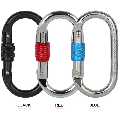 SUPERSELLER Mousqueton D'escalade Professionnel 25KN Mousqueton De Porte De Verrouillage à Vis Boucle D'escalade En Acier Robuste En Forme De O Clip De Verrouillage De Hamac Léger Pour L'escalade Rappel Canyoning Hamac Équipement D'escalade - Rouge 6 SUPERSELLER Mousqueton D'escalade Professionnel 25KN Mousqueton De Porte De Verrouillage à Vis Boucle D'escalade En Acier Robuste En Forme De O Clip De Verrouillage De Hamac Léger Pour L'escalade Rappel Canyoning Hamac Équipement D'escalade - Rouge – Image 4