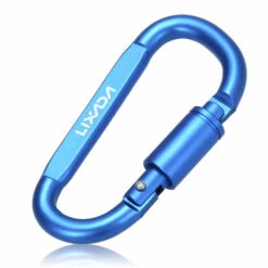 Lixada Alliage D'aluminium D-ring Verrouillage Mousqueton Vis Serrure Suspendu Crochet Boucle Porte-clés Pour Camping En Plein Air Randonnée - Bleu -Equipement antichute Soldes 56091399 2