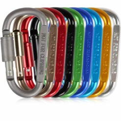 SUPERSELLER Lot De 9 Mousquetons à Anneau En D En Alliage D'aluminium Avec Boucle De Suspension Pour Camping En Plein Air, Randonnée - 9 Pièces