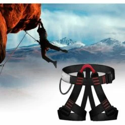 BEARSU Harnais D'escalade, Baudrier Escalade Harnais,Guide Harnais,Ceintures De Sécurité Pour Alpinisme Haut Niveau Rescue Spéléologie Escalade Rappel Equip Demi-Corps(Noir) -Equipement antichute Soldes 56413219 5