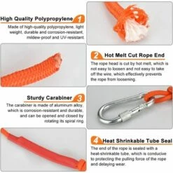 BEARSU Corde Tressée En Polypropylène Cordes Escalade 20M Avec Mousqueton Protection UV Anti-moisissure Anti-Corrosion Multifonctionnel Pour Pêche Alpinisme Camping Sauvetage Randonnée - Orange 9 BEARSU Corde Tressée En Polypropylène Cordes Escalade 20M Avec Mousqueton Protection UV Anti-moisissure Anti-Corrosion Multifonctionnel Pour Pêche Alpinisme Camping Sauvetage Randonnée - Orange -Equipement antichute Soldes 56413221 3