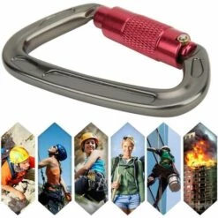 Fei Yu Mousqueton Verrouillable, Mousqueton D'escalade Ultra Robuste, Pour Hamacs Descente De Cours D'escalade En Plein Air -Equipement antichute Soldes 56414556 5