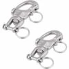 Fei Yu 2Pcs Mousqueton Pivotant à Emerillon,Mousqueton Pivotant INOX Accessoires,Mousqueton à émerillon En Acier Inoxydable 316,Matériel Nautique Pivotant Et Marin Accessoires -Equipement antichute Soldes 56414557 1