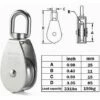 HKLFFJA 4 Pièces M25 Seul Poulie Bloc, 304 Aciers Inoxydables Poulie Rouleau, Grue Pivot Crochet Lisse Fil Corde Câble Chargement 331lbs/150Kg -Equipement antichute Soldes 56426472 1