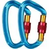 BEARSU Mousqueton En Aluminium Mousqueton En Forme De D 24KN Crochet Antidérapant Léger Avec Fermeture à Vis En Acier Inoxydable Pour Alpinisme Randonnée Yoga 2pcs -Equipement antichute Soldes 56741766 1