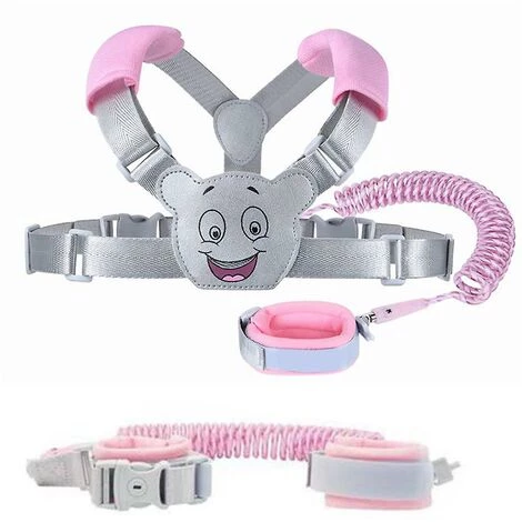 CADEAUX Harnais Sac à Dos Enfant, Poignet Anti Perte 2 En 1 Avec Serrure + Lien Taro Rose 4 CADEAUX Harnais Sac à Dos Enfant, Poignet Anti Perte 2 En 1 Avec Serrure + Lien Taro Rose – Image 2