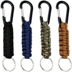 LONGZIMING Mousqueton Porte Clé 4 Pièces Mousqueton Tactique Mousqueton Escalade Mousqueton Tressé Porte Clef Mousqueton Mousqueton Militaire Pour Camping Randonnée Pêche D'alpinisme 4 Couleurs