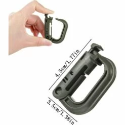 LONGZIMING Mousquetons En Plastique Petit Molle Clip Tactique Crochets D-Ring Molle Tactique Sangle Boucles De Mousqueton En Forme De D Crochet Clips Pour Camping Sangle Molle Sac à Dos Porte Clé 10 Pièces -Equipement antichute Soldes 57057893 2