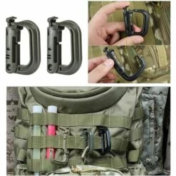 LONGZIMING Mousquetons En Plastique Petit Molle Clip Tactique Crochets D-Ring Molle Tactique Sangle Boucles De Mousqueton En Forme De D Crochet Clips Pour Camping Sangle Molle Sac à Dos Porte Clé 10 Pièces -Equipement antichute Soldes 57057893 5