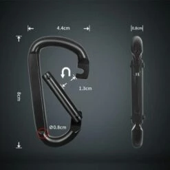 LONGZIMING 2 Pièces Mousquetons Escalade,Mousquetons Escalade Forme De D,Mousquetons à Verrouillage Automatique,Crochet Mousqueton Pour Alpinisme,Randonné -Equipement antichute Soldes 57058066 2