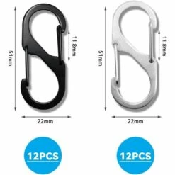 LONGZIMING Mousqueton S Mousqueton En Acier Inoxydable Petit Mousqueton Pour Les Voyages Activités De Plein Air Randonnée Camping Pêche, 24 Pcs, 50 Mm -Equipement antichute Soldes 57058353 2