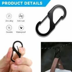 LONGZIMING Mousqueton S Mousqueton En Acier Inoxydable Petit Mousqueton Pour Les Voyages Activités De Plein Air Randonnée Camping Pêche, 24 Pcs, 50 Mm -Equipement antichute Soldes 57058353 4