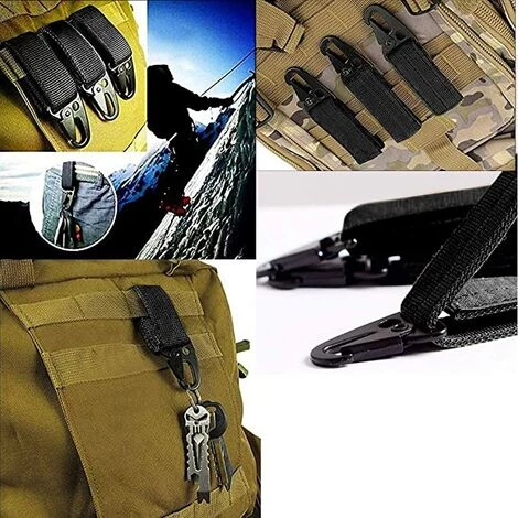 GUAZHUNIFR 4 Pièces Pince Mousqueton Tactique D'équipement Porte-clés Boucle De Ceinture Avec Porte Clé,Mousqueton Sac à Dos Boucle Pour Camping Randonnée Activité De Plein Air(Noir).Gu.B/bon 5 GUAZHUNIFR 4 Pièces Pince Mousqueton Tactique D'équipement Porte-clés Boucle De Ceinture Avec Porte Clé,Mousqueton Sac à Dos Boucle Pour Camping Randonnée Activité De Plein Air(Noir).Gu.B/bon – Image 3