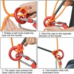 MACARON Escalade Contrôle De Descente Dispositif De Rappel Rock Escalade Extérieure En Alliage D'aluminium équipement De Descente Noir Rouge LO-Ron -Equipement antichute Soldes 57139658 4