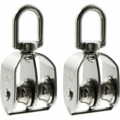 DECKON Poulie Double Levage Pivotant Rouleau - En Acier Inoxydable,, Suspendre Roue De Remorquage Pour Corde De Fitness, Corde En Acier Inoxydable Ou Leve-Câble, Bateau, Yacht,m50 -Equipement antichute Soldes 57241686 5