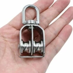 DECKON Poulie Double Levage Pivotant Rouleau - En Acier Inoxydable,, Suspendre Roue De Remorquage Pour Corde De Fitness, Corde En Acier Inoxydable Ou Leve-Câble, Bateau, Yacht,m32 -Equipement antichute Soldes 57241690 2