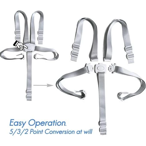 TRIOMPHE Sangles De Sécurité Pour Chaise Haute,T-Audace Harnais De Sécurité 5 Points Pour Enfants Convertibles Pour Chaise Haute/landau/poussette/poussette 5 TRIOMPHE Sangles De Sécurité Pour Chaise Haute,T-Audace Harnais De Sécurité 5 Points Pour Enfants Convertibles Pour Chaise Haute/landau/poussette/poussette – Image 3