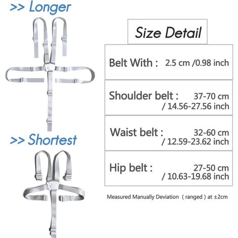 TRIOMPHE Sangles De Sécurité Pour Chaise Haute,T-Audace Harnais De Sécurité 5 Points Pour Enfants Convertibles Pour Chaise Haute/landau/poussette/poussette 6 TRIOMPHE Sangles De Sécurité Pour Chaise Haute,T-Audace Harnais De Sécurité 5 Points Pour Enfants Convertibles Pour Chaise Haute/landau/poussette/poussette – Image 4