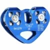 IRISFR 30KN Double Poulie Chariot En Aluminium Pour Câble D'Alpinisme Escalade En Forme De Coeur Sauvetage De Secours Tandem Poulie，Lilaris