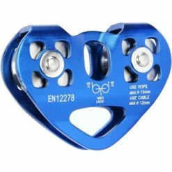 IRISFR 30KN Double Poulie Chariot En Aluminium Pour Câble D'Alpinisme Escalade En Forme De Coeur Sauvetage De Secours Tandem Poulie,Lilaris