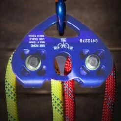 IRISFR 30KN Double Poulie Chariot En Aluminium Pour Câble D'Alpinisme Escalade En Forme De Coeur Sauvetage De Secours Tandem Poulie，Lilaris -Equipement antichute Soldes 57370886 3