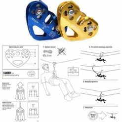 IRISFR 30KN Double Poulie Chariot En Aluminium Pour Câble D'Alpinisme Escalade En Forme De Coeur Sauvetage De Secours Tandem Poulie，Lilaris -Equipement antichute Soldes 57370886 4