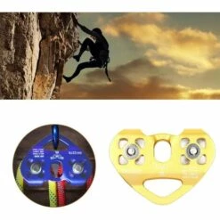 IRISFR 30KN Double Poulie Chariot En Aluminium Pour Câble D'Alpinisme Escalade En Forme De Coeur Sauvetage De Secours Tandem Poulie，Lilaris -Equipement antichute Soldes 57370886 5