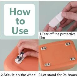 IRISFR 8 Pièces Mini Roulettes Auto-Adhésives Petit Roulettes Collant Plastique Pour Meubles Bacs Chariot Table Pouf Stockage Conteneur Capacité De Charge Maximale 17.5kg (Blanc, Roue à Sens Unique)，Lilaris -Equipement antichute Soldes 57370887 3