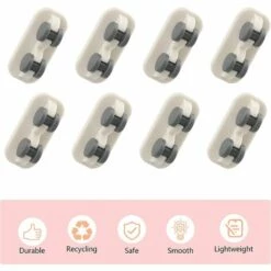 IRISFR 8 Pièces Mini Roulettes Auto-Adhésives Petit Roulettes Collant Plastique Pour Meubles Bacs Chariot Table Pouf Stockage Conteneur Capacité De Charge Maximale 17.5kg (Blanc, Roue à Sens Unique)，Lilaris -Equipement antichute Soldes 57370887 4